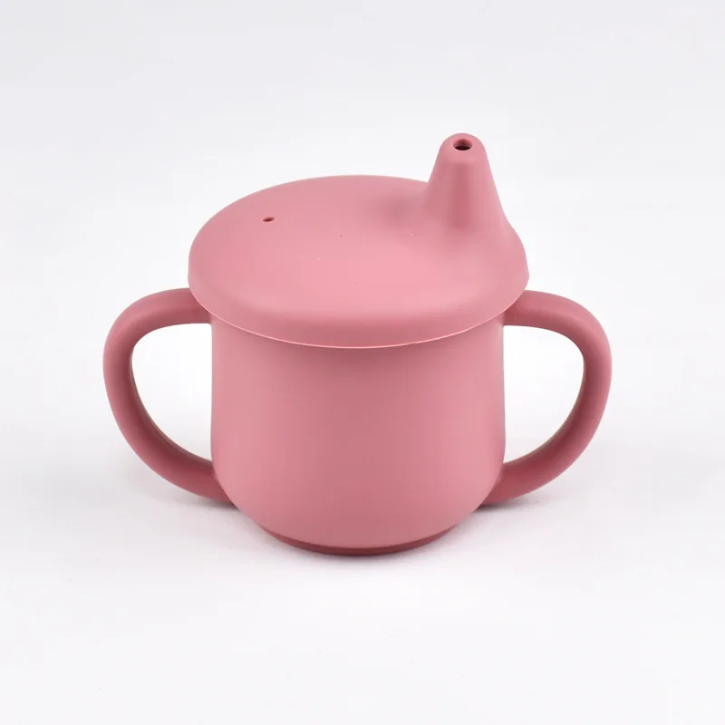 100% Silicone de qualité alimentaire bébé alimentation Drinkware Double poignée étanche enfants apprentissage boisson tasse sans BPA enfant en bas âge bouteille d'eau