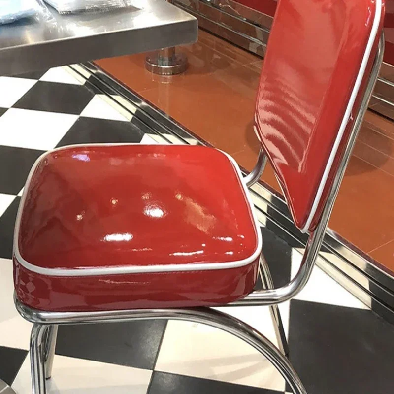 Fast food retro restaurant r dining chair, red fast food chair 1950 burger restaurant chair