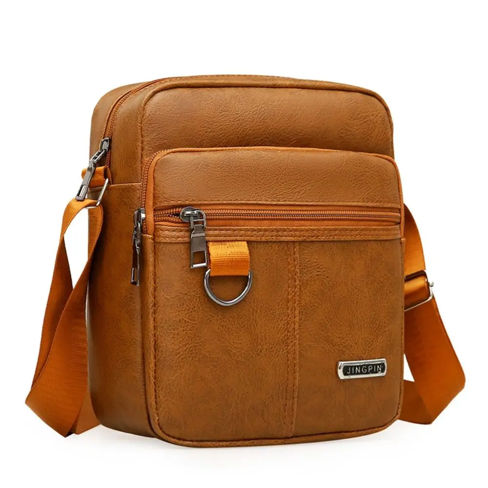 

PU Leather Leather Crossbody Bag Waterproof Black Brown Men's Sling Bag Large Capacity Multifunctional Shoulder Messenger Bags