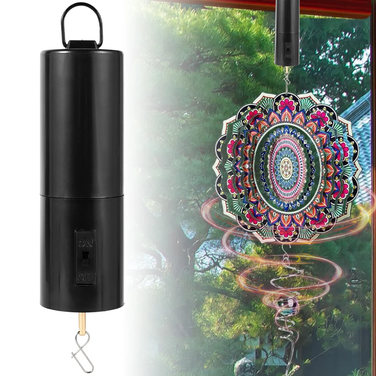 Hanging Rotating Motor 30RPM Wind Spinner Motor Plastic Battery Powered for Disco Party Wedding Decor Indoor Windmill Ornament