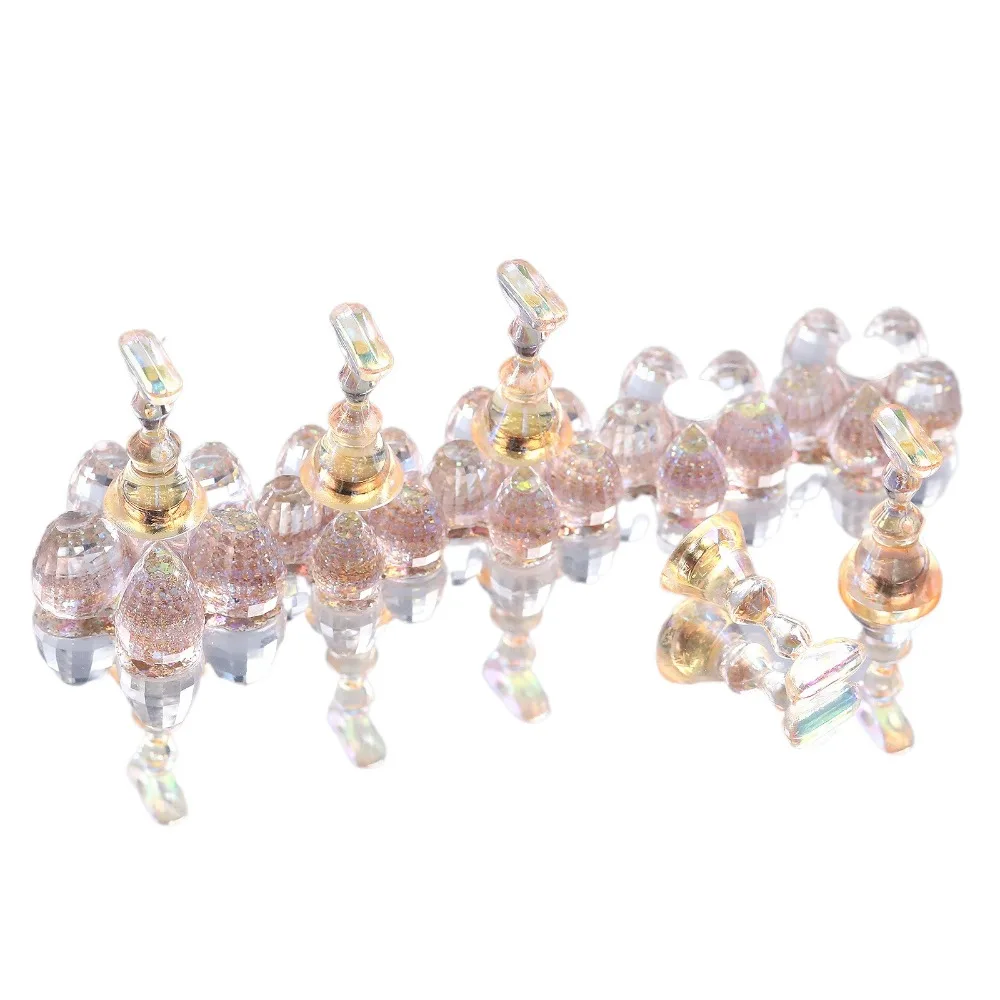 

Crystal Flower Shape Magnetic Nail Holder Press on 5 Nail Holder Nail Art Display Kit Reusable Strong Magnetic