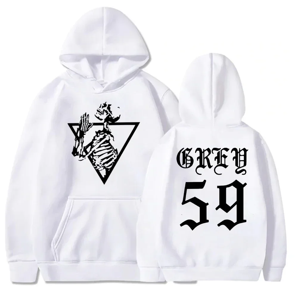 G59 Skeleton Hip Hop Musik Trendi Uniseks Pullover Kasual Nyaman Lembut Cetak Musim Gugur Bulu HoodiesSweater