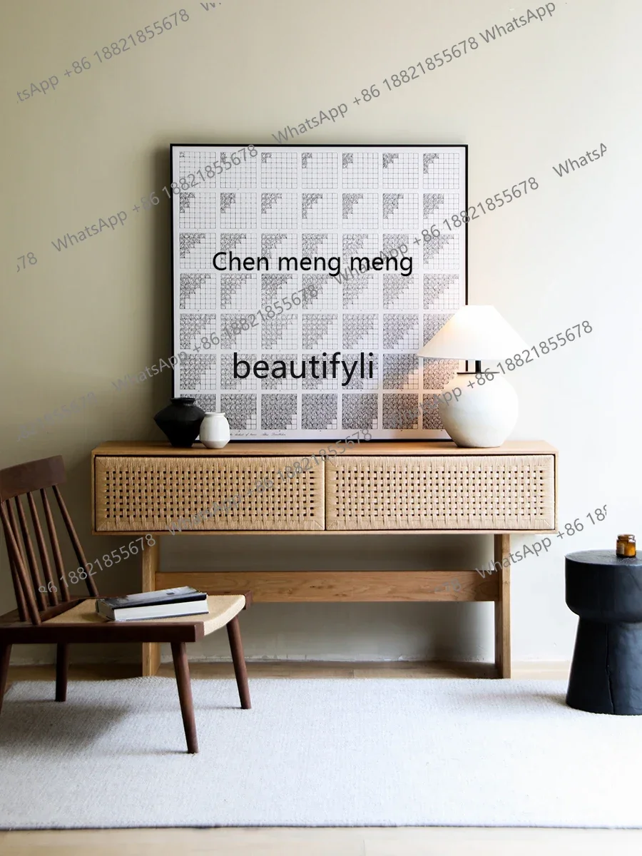 

X Pure Solid Wood Entrance Cabinet Retro New Chinese White Oak Cherrywood Black Walnut Hallway Cabinet