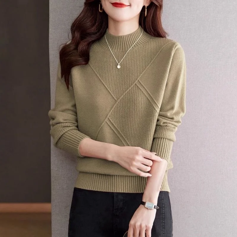 Pull tricoté coréen de qualité supérieure, sans boulonnage, nouveau Sle Long, col haut, longueur régulière, qualité supérieure, hiver Faion