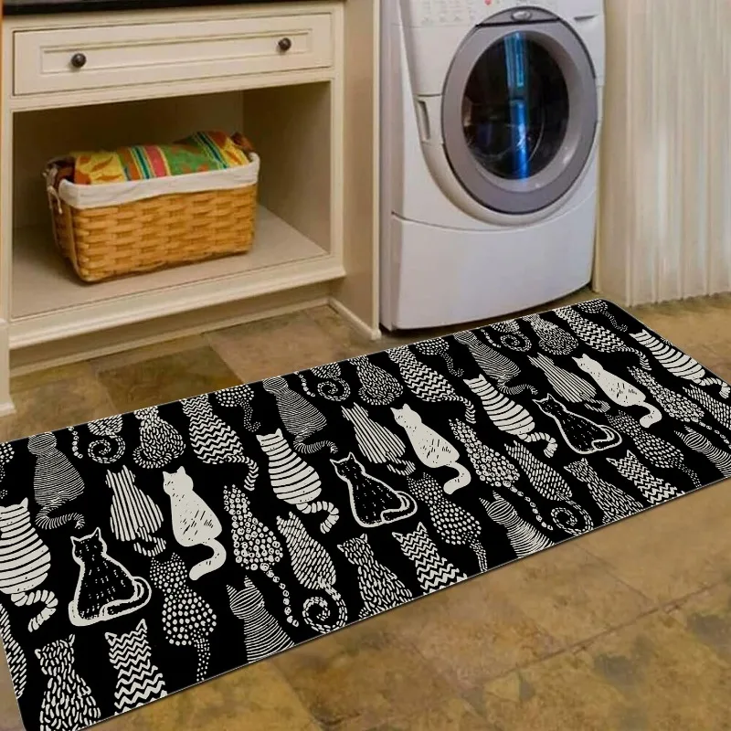 Texture Cat Floor Mat Black Background Hot Selling Living Room Kitchen Balcony Bedroom Area Carpet Floor Decoration Accessories