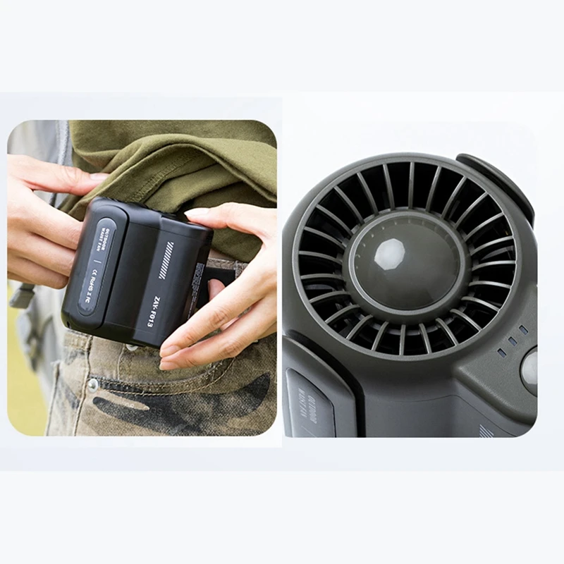 USB Portable Personal Hanging Waist Fan 4500Mah Recharge Wearable Electric Fan Outdoor Sports Air Conditioner Fan