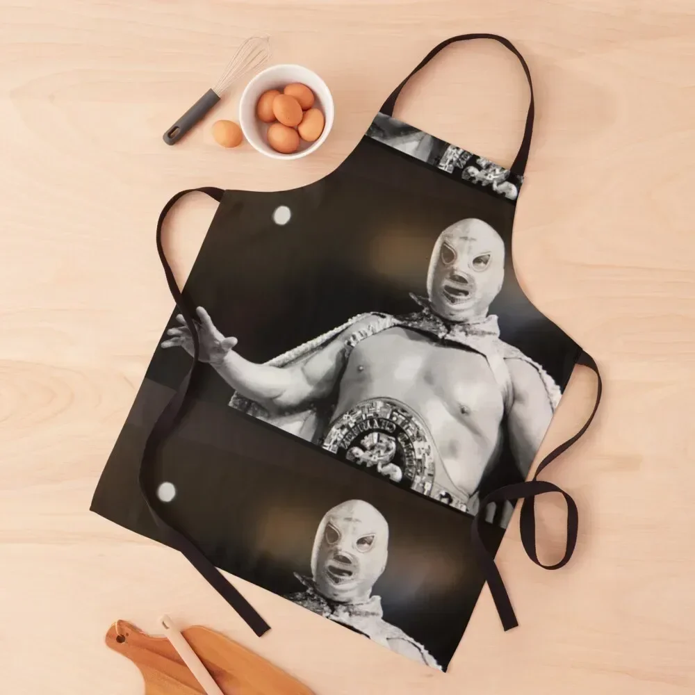 Santo - El Enmascarado de Plata III Apron Things For Kitchen kitchen girl Chef Accessory Kitchens For Men Apron