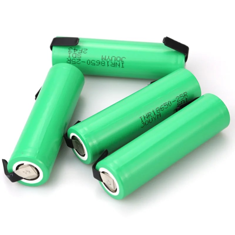 INR18650 25R 3.7 فولت بطارية 18650 قوة عالية الحالية ليثيوم قابلة للشحن عالية التفريغ 20A لحام النيكل لمفك البراغي