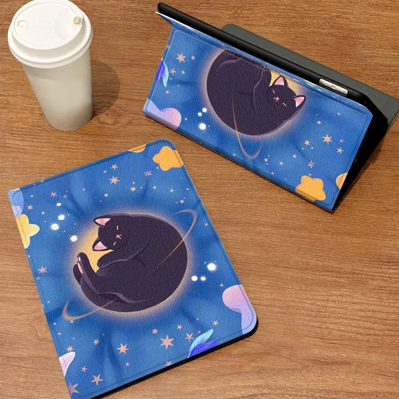 

Cartoon Black Cat Moon For Samsung Galaxy Tab S6 S7 S8 S9 S10 S11 FE Plus Lite Tablet Case