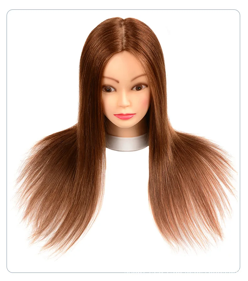 100% Human Hair Mannequin Heads With For Hair Training Styling Solon Hairdresser Dummy Doll Heads For Practice Hairstyles