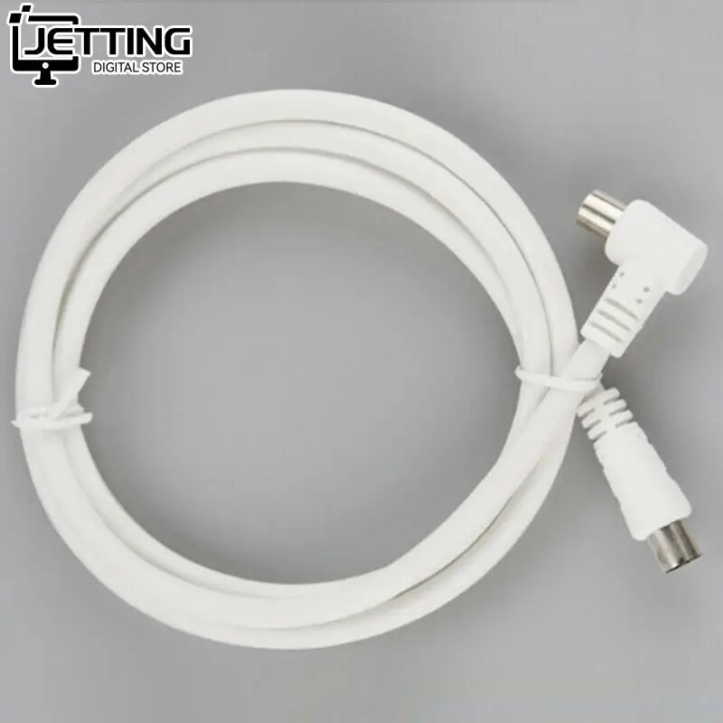 1pc RF Single Coax Cable TV RF Cable 1m 1.5m 2m RCA Coaxial Antenna Aerial Lead Cable Male To Male White