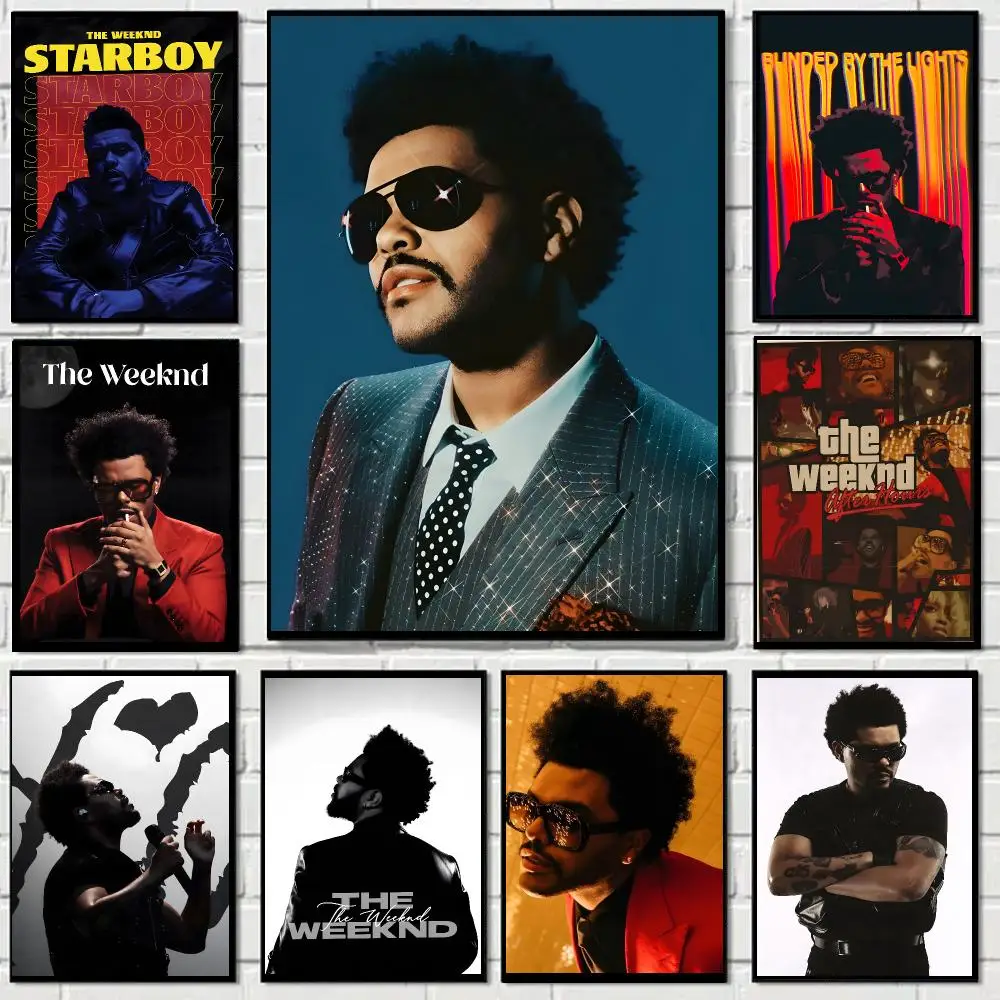 The Weeknd Singer Alternative R&B Poster Self-adhesive Advanced Aesthetic Printing Paper Wall Art for Living Room Home Decor