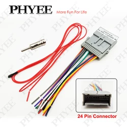 Car Stereo Radio Wiring Harness Adapter 24 Pin for Chevy Silverado Chevrolet Malibu Impala GMC Envoy Sierra Buick Pontiac Hummer