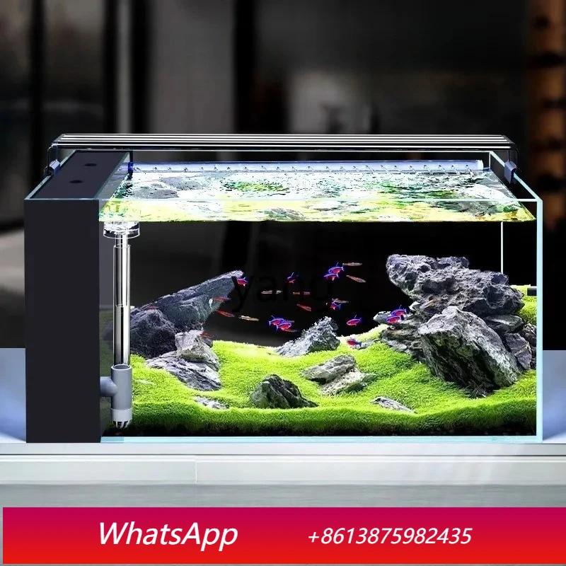 

LMM living room small fish tank household ultra-white glass side filter desktop tank aquarium