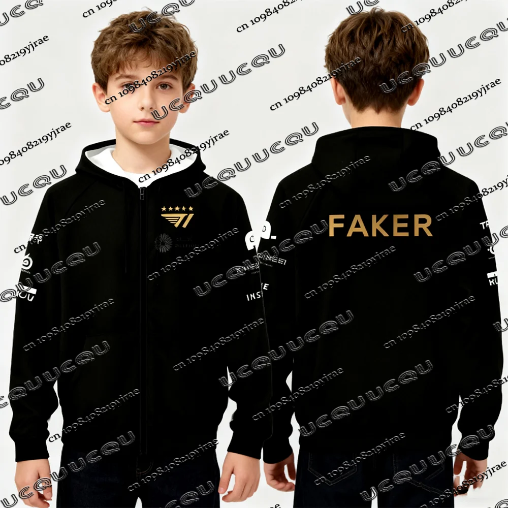 

2025 New Esports Team Uniform Zipper Hoodies World Finals Jersey Coats T1 Team Uniform Faker Kids Sweatshirts Men Women Tops