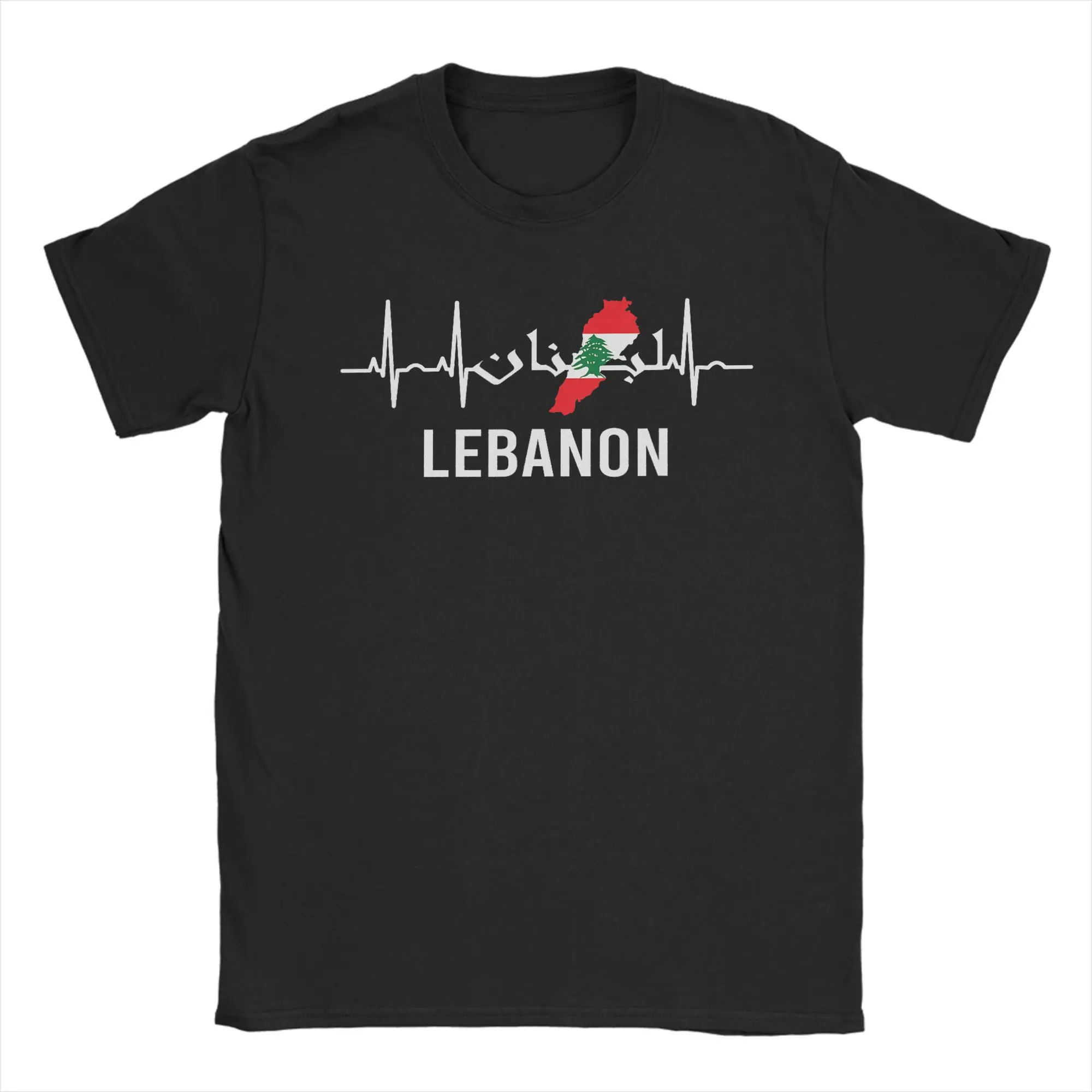 Lebanon Flag Map Beirut Cedar Tree Lebanese T Shirt Men Pure Cotton Vintage T-Shirts O Neck  Tee Shirt Short Sleeve Clothes