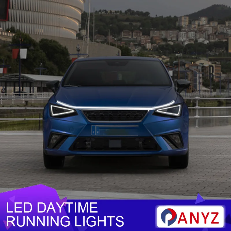 

Для Seat ibiza leon cupra ateca Altea LED DRL дневные беговые огни сканирование пусковая направляющая капота автомобиля декоративная лампа окружающего освещения 12 В