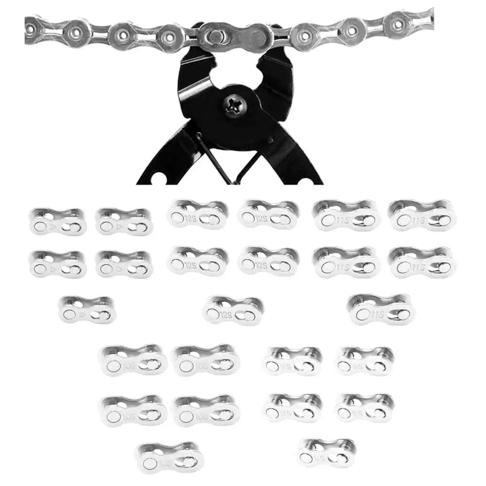 5Pairs 6/7/8/9/10/11/12 Speed Bicycle Chain Link Buckle Mountain Road Bicycle Silver Connector Joints Master Link Metal