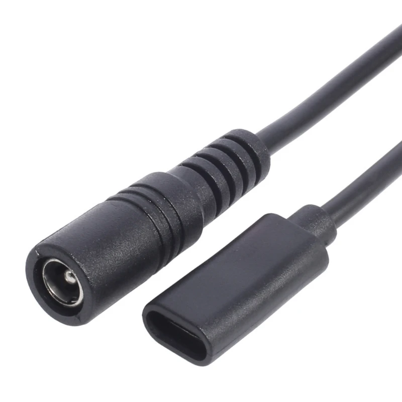 Type-C Female to 5.5x2.1 Female Cable 5521 to Type-C Connector Power Supply Cord 5.5x2.1mm Adapter USB Type C Converter