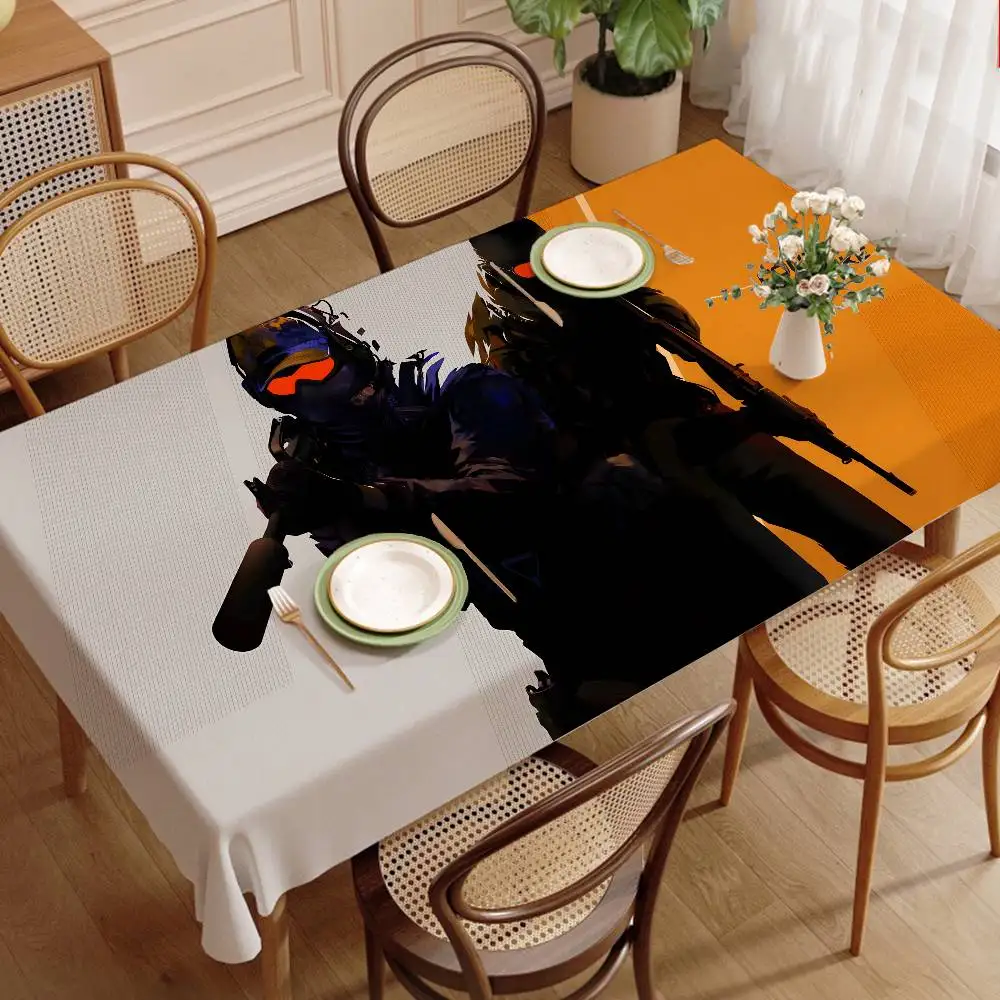 C-Counter-Strike 2 Game Home Tablecloths Dining Decoration And Rectangular Table Accessories Waterproof Cloth Anti-stain