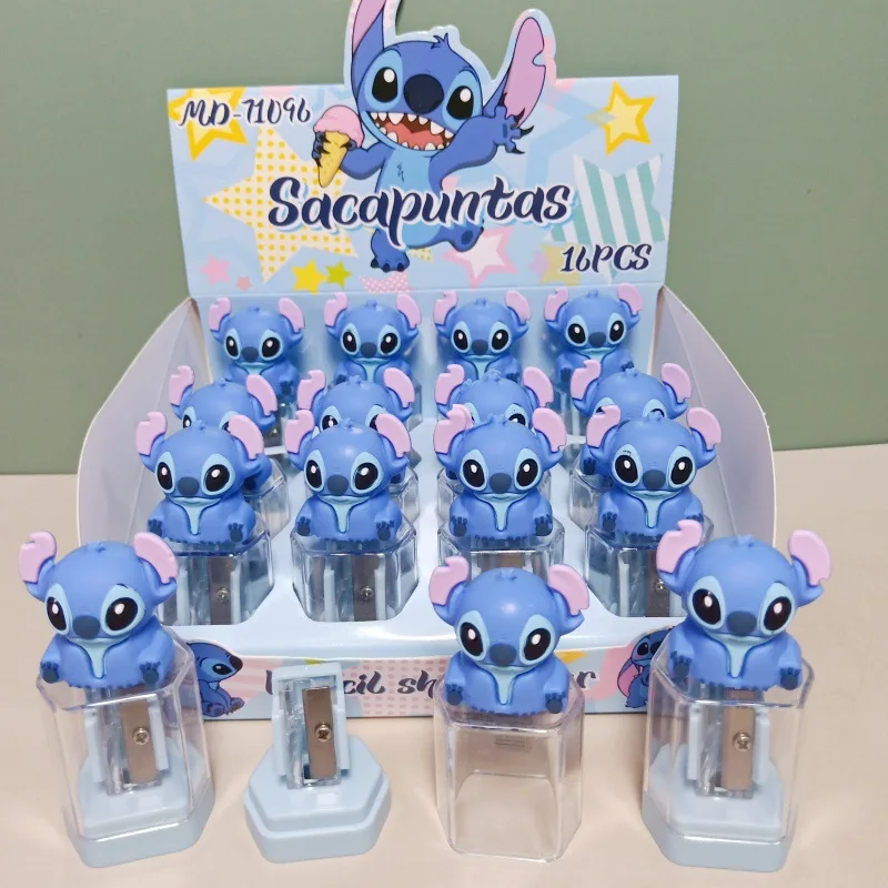 Disney Stitch 3D Lápis Sharpener, Estudante Papelaria, Prêmios, Desenhos animados, Mini ferramenta de lápis portátil, Ornamentos bonitos