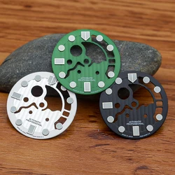 NH35 Dial 28.5mm Dials C3 Green Luminous Watch Mechanical Men Diving Dial Fit 7S26 NH35 NH36 Movement SKX007 Turtle Man Watches