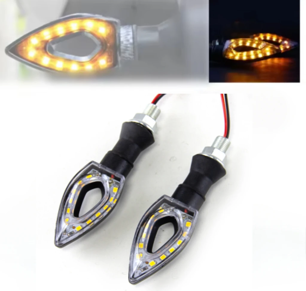 

2Pcs Motorcycle 12 LED Turn Signal Lights Indicator Blinkers Flashers Amber For Ducati 748 916 996 998 749 999 848 1098 1198