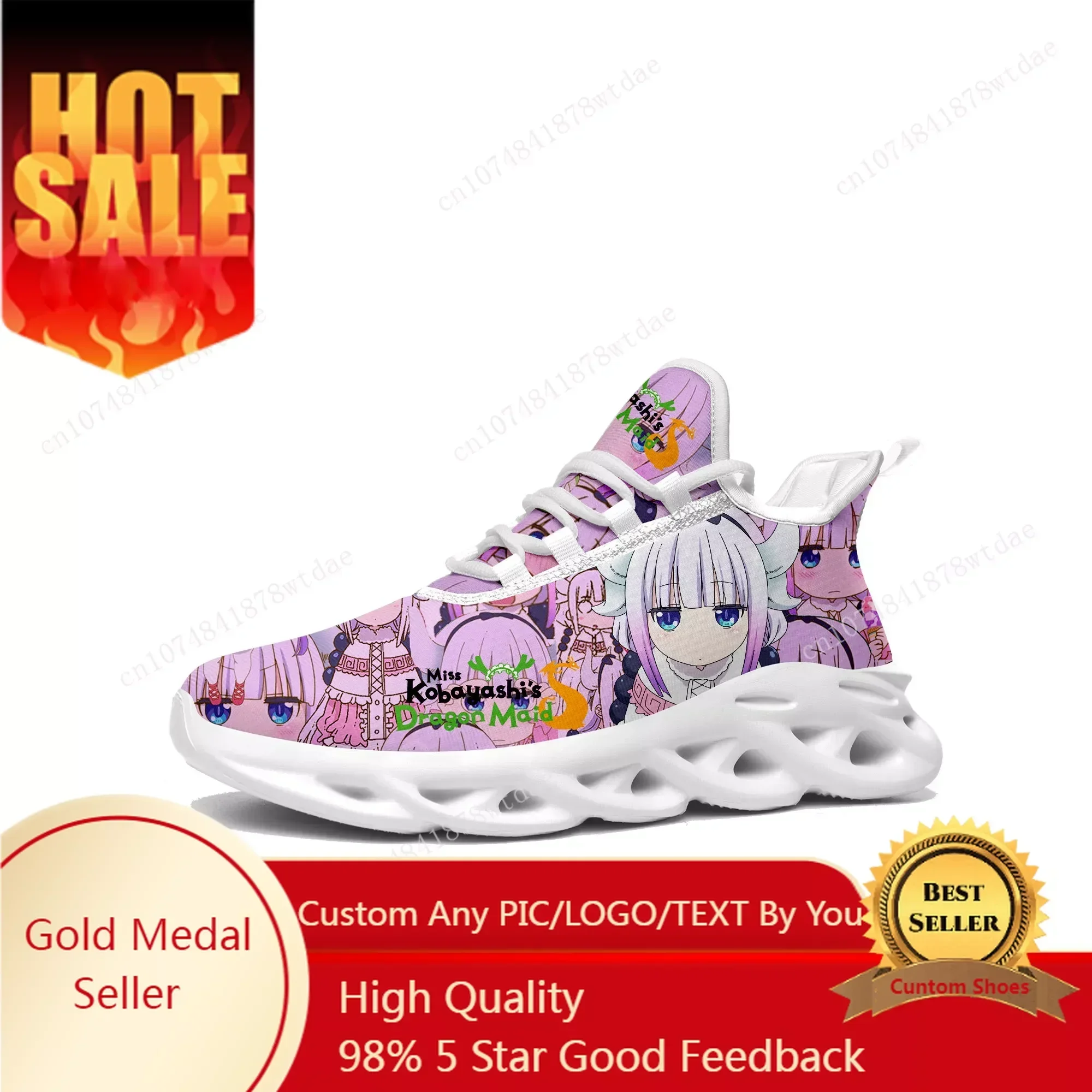 

Miss Kobayashi Dragon Maid Flats Sneakers Men Women Teenager Sports Running Shoes Tohru Kanna Kamui Custom Lace Up Mesh Footwear