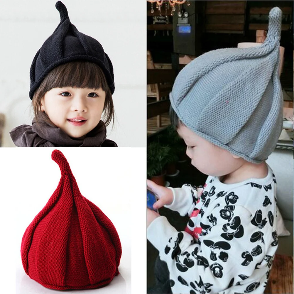 

Warm Knitted Beanie for Toddler Boys and Girls Soft Elastic Fabric Pointed Design Winter Hat for Indoor Outdoor Use Easy Care