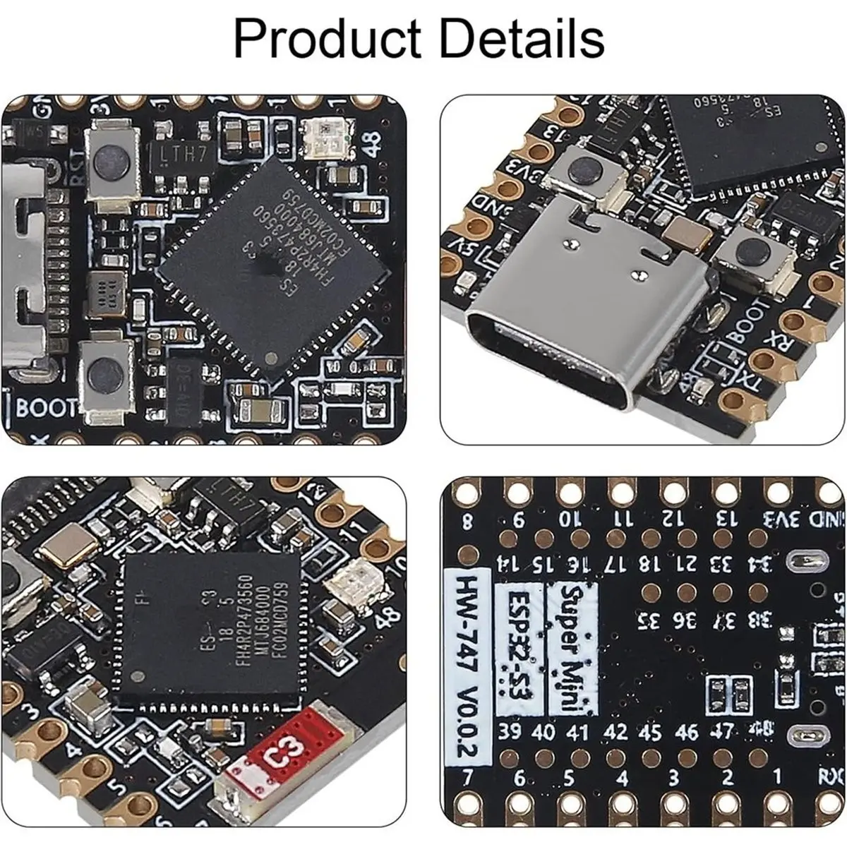update. 5pcs Type-C Supermini ESP32-S3 Development Board Supermini Development Board 2.4GHz WiFi Bluetooth