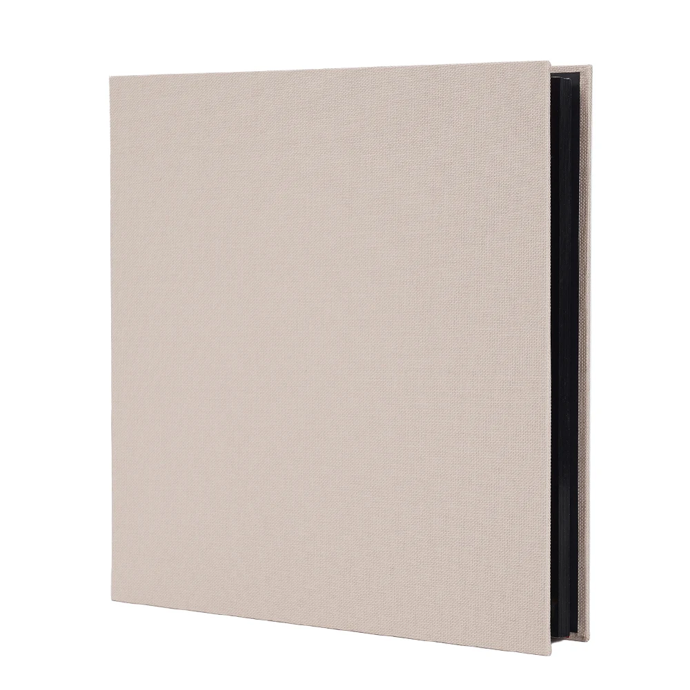 Álbum de fotos DIY de 40 páginas, película laminada autoadhesiva de lino blanquecino, álbum de fotos adhesivo de 28*27*2,5 cm conmemorativo