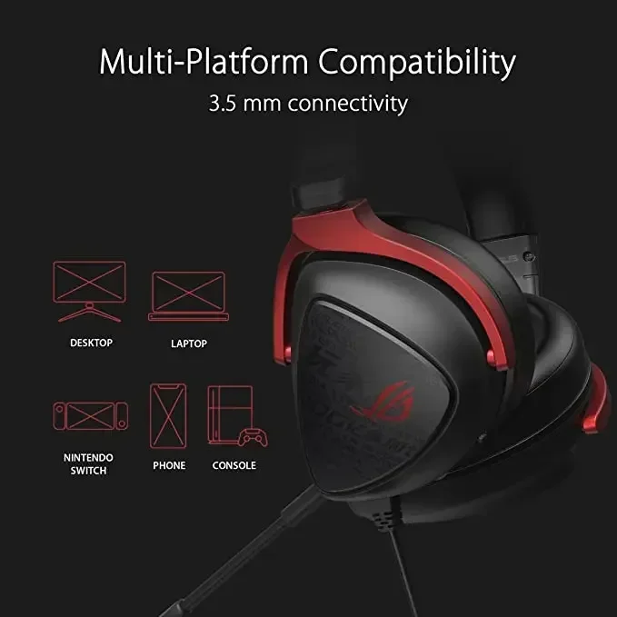 ASUS ROG Delta Origin Core Wired Gaming Headset Surround Sound Drivers for PC Switch PS4 PS5 Xbox Gaming Headset