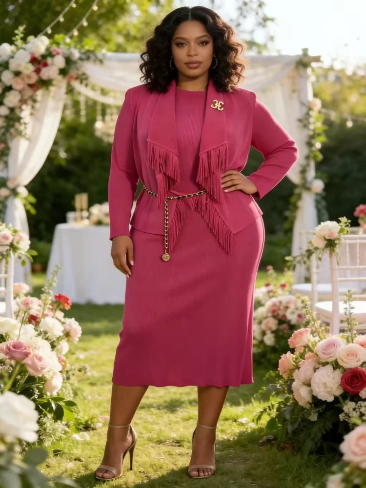 Miyake-Conjunto plisado de moda para mujer, cárdigan elegante con solapa nueva, chaqueta y vestido interior, conjuntos de dos piezas, otoño 2025