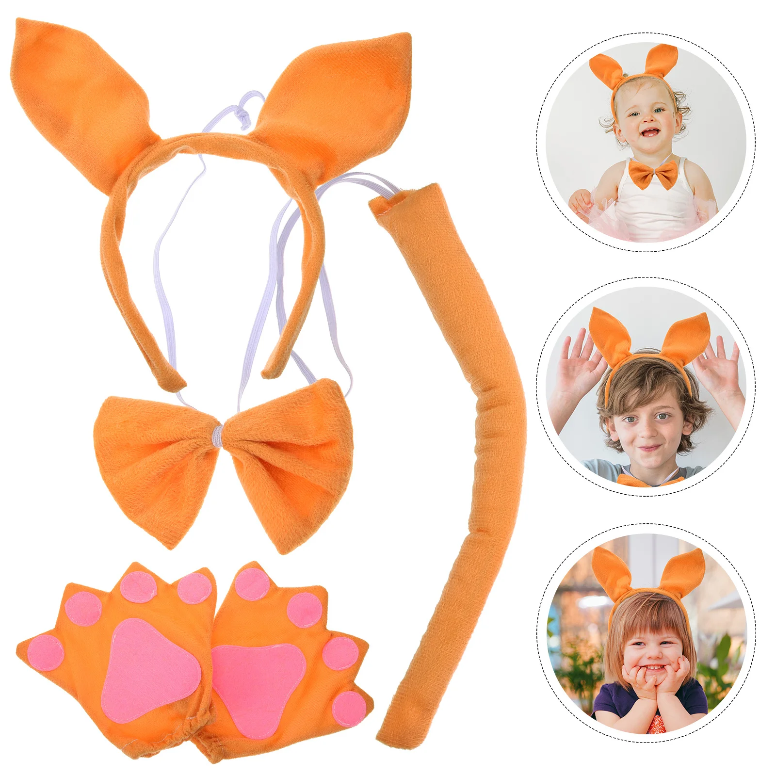 DEARMAMY, 1 Juego, diadema puesta en escena, Kit para perro, sombrero peludo, Sudadera con capucha para mascota, oreja de Animal para niña, accesorio de cola, disfraz de Cosplay