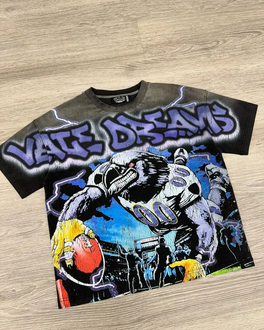 Vale big graphic t shirts oversized y2k tops harajuku vintage gothic american wash cotton short sleeve t shirt men clothing image 2