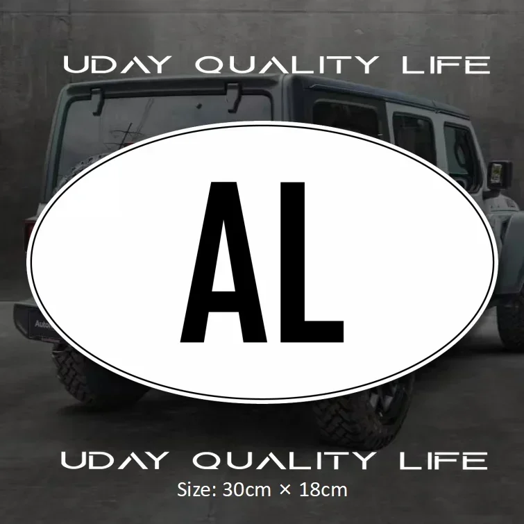 VRI Code Car Sticker Vinyl International Vehicle Registration Circulation Mark 30x18mm Oval A AFG AL AND AM AUS AZfs