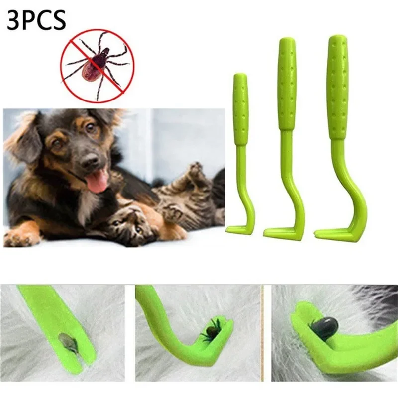 3Pcs/Set Pet Flea Remover Hook Dog Cat Tick Remover Tweezer Tick Extractor Clamp Accessories Kitten Puppy Pet Tool Supplies