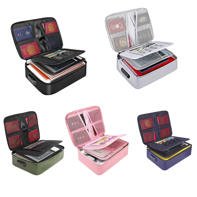 2025customized.A4 Silicone Coated Wallet Storage Waterproof Zipper Bag Fireproof Pouch