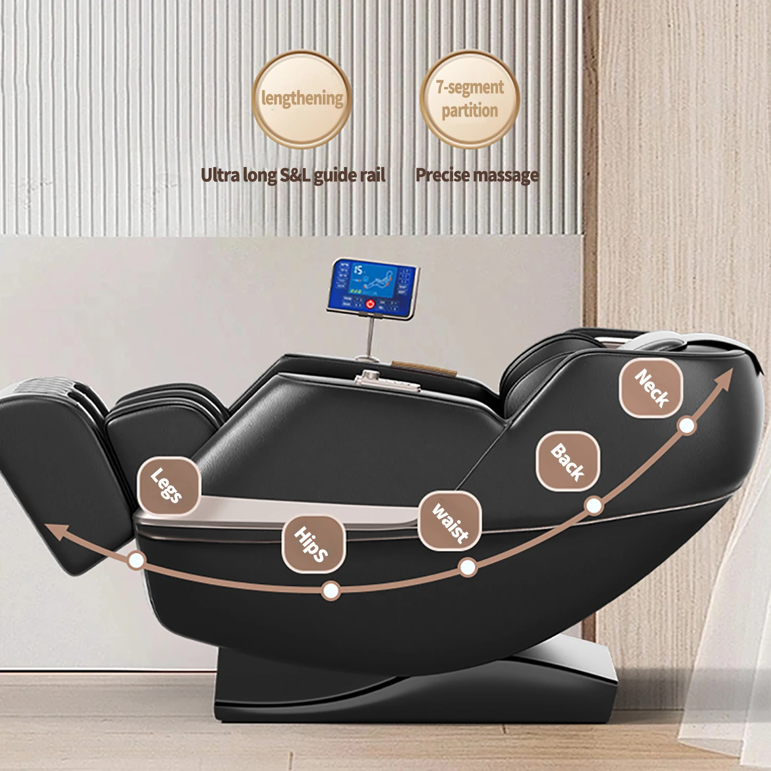 Massage Chair Full Body Recliner Zero Gravity Heat Shiatsu Massage Office Chair Sl Track Intelligent Body Detection Bluetooth