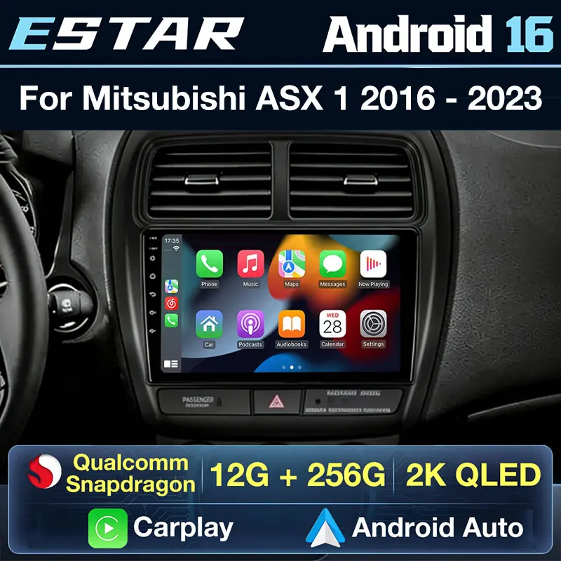 Wireless Carplay Auto Android 16 For Mitsubishi ASX 1 2016 - 2023 Video Player Octa Core 360 Camera 2K Screen DSP 2din 4G LTE BT