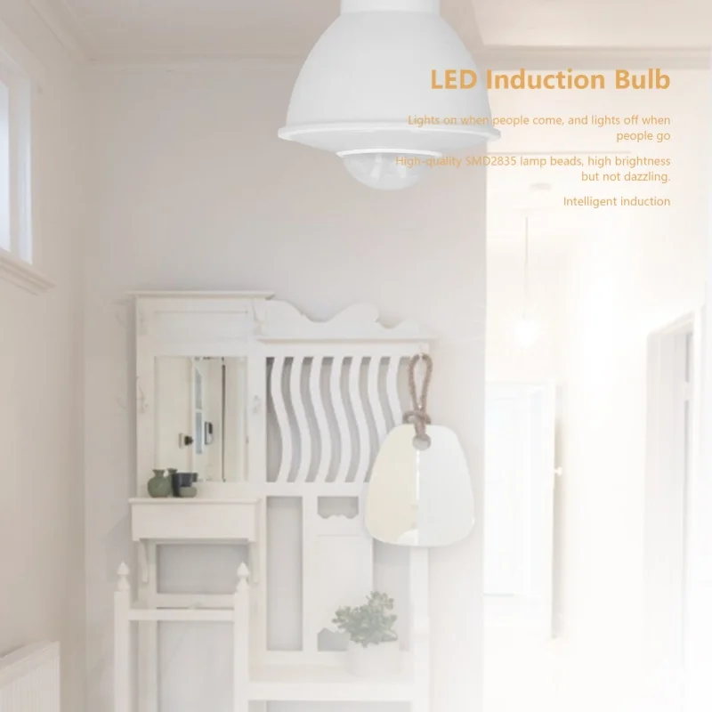 GU10 Bulb Infrared Body Sensing Bulb 5W 500LM LED Bulb For Ceiling Corridor AC100-240V White Light