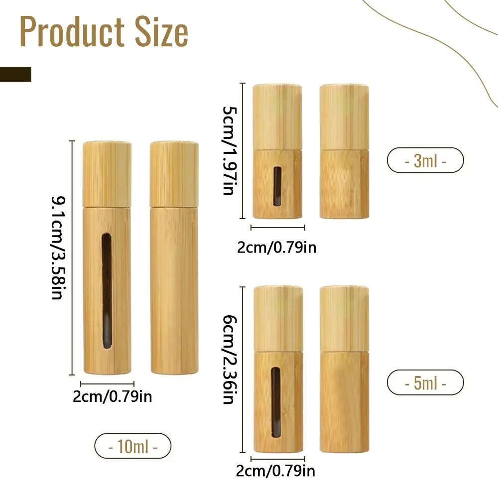 Bottles Lip Oil Sample Vial Cosmetic Container Essential Oil Bottles Bamboo Roll-on Bottle Wood Roller Bottle  Bottles