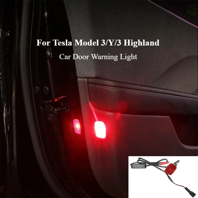 Auto-Türwarnleuchte für Tesla Model 3/Y/3+ Juniper 2025 Stark Blinkende Warnleuchte LED-Lampe Anti-Kollisions-Zubehör