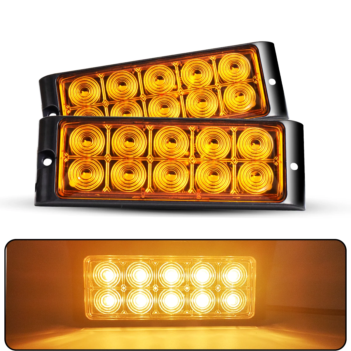 2PCS Ultra Bright LED Brake Lamp Side Warning Marker Light Red/Yellow/White/Blue/Green 12V 24V Trailor Truck Car Tail Rear Lamp