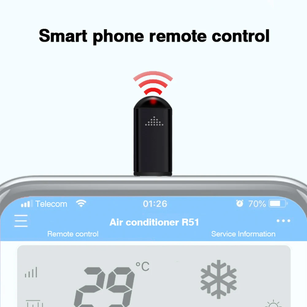 Byscoon IR Appliances Wireless Infrared Remote Control Adapter Mobile Infrared phone Transmitter Telecontrol For IPhone Type-C