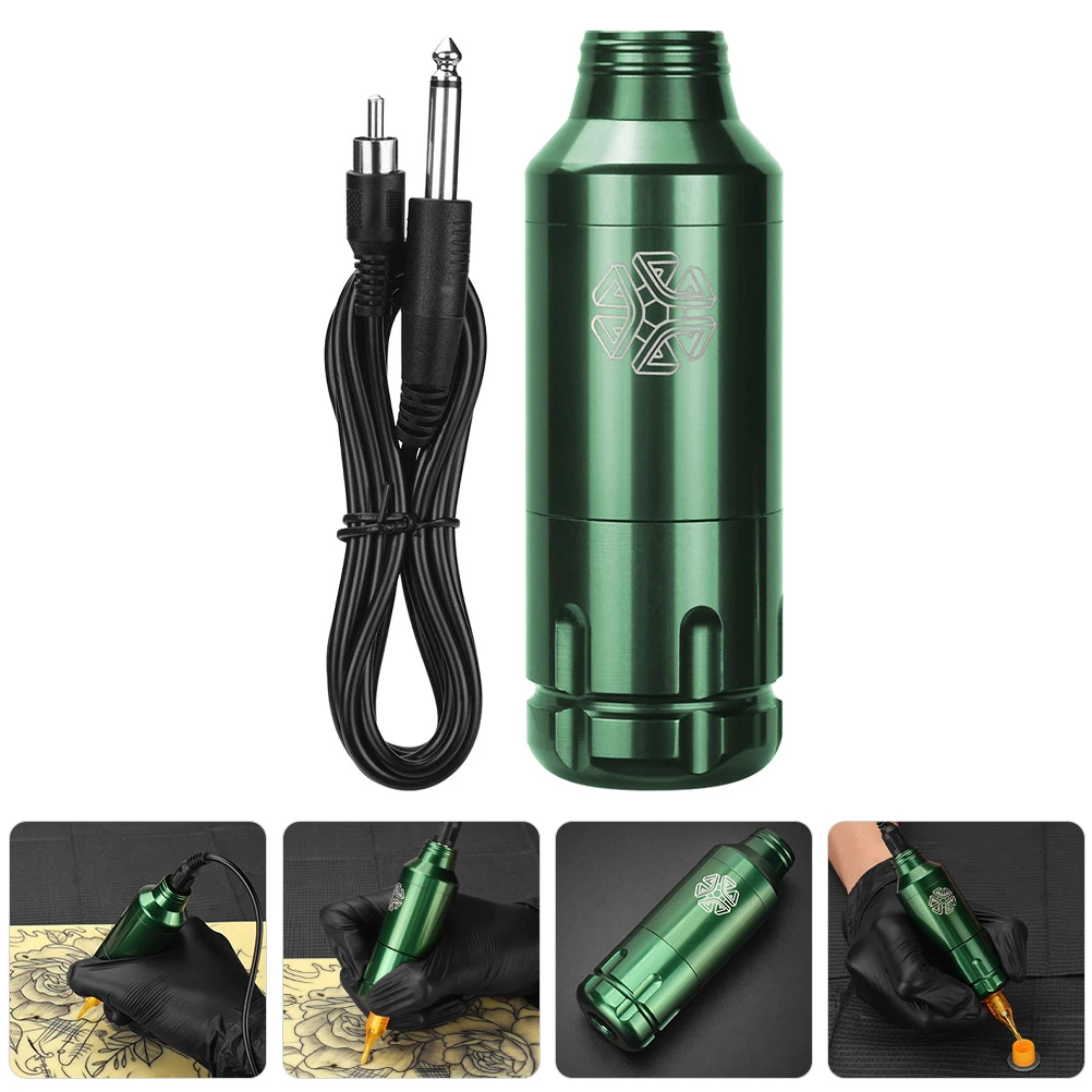 

Rotary Tattoo Pen Aluminum Alloy Body Green Color Long Cable DIY Tattoos Making Machine Professional tats Tool