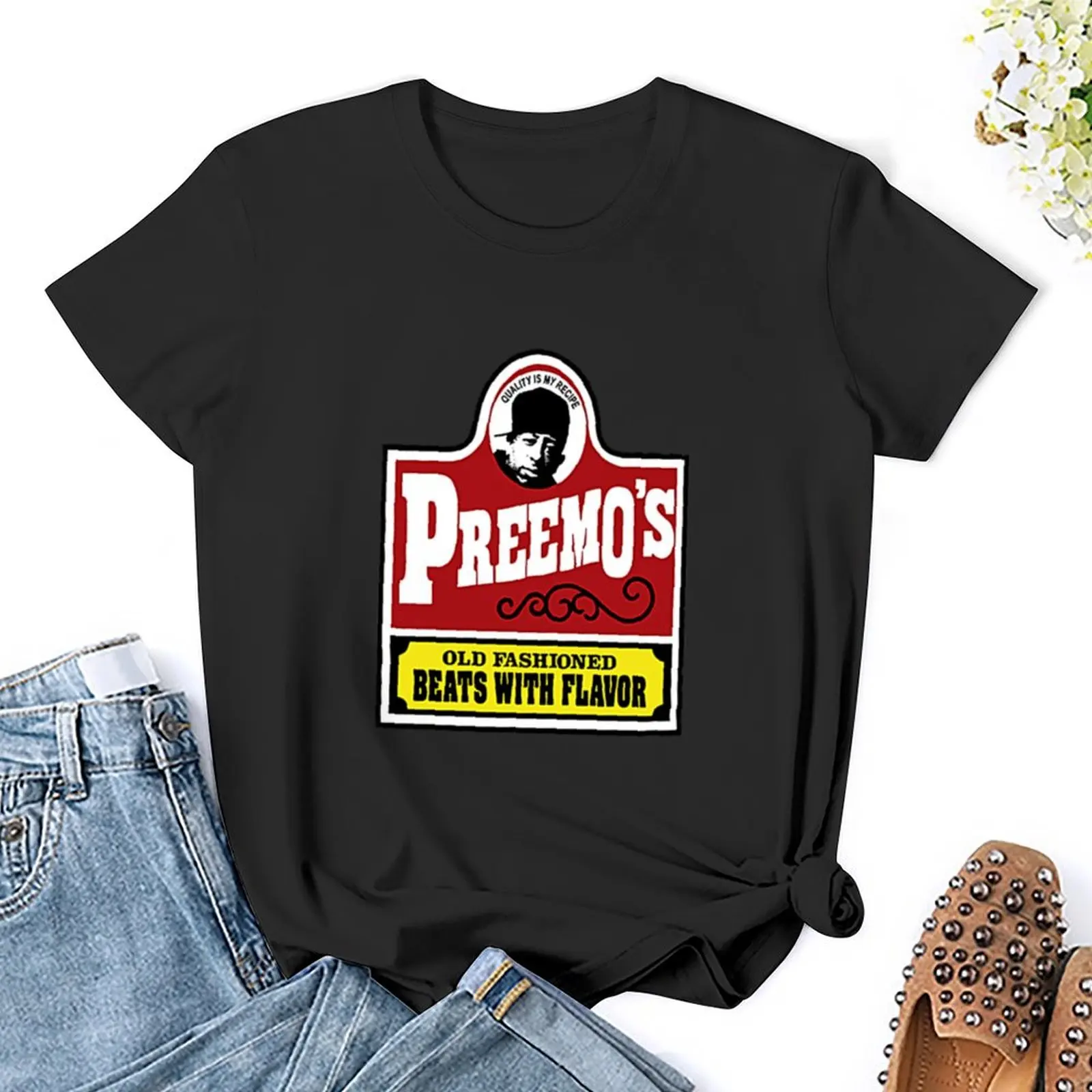 Preemo's Old Fashioned Beats with Flavor T-Shirt pour femme, vêtements hiphelicopter, chemisier de médicaments, t-shirts unis