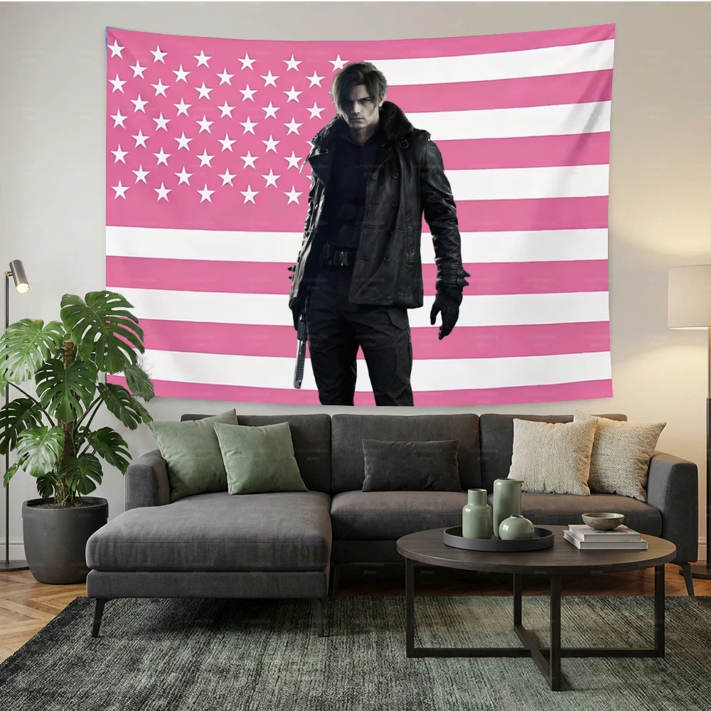 Leon Resident Evil Tapestry - Wall Hanging for Restaurant, Bar & Party Decor, Game Fan Art