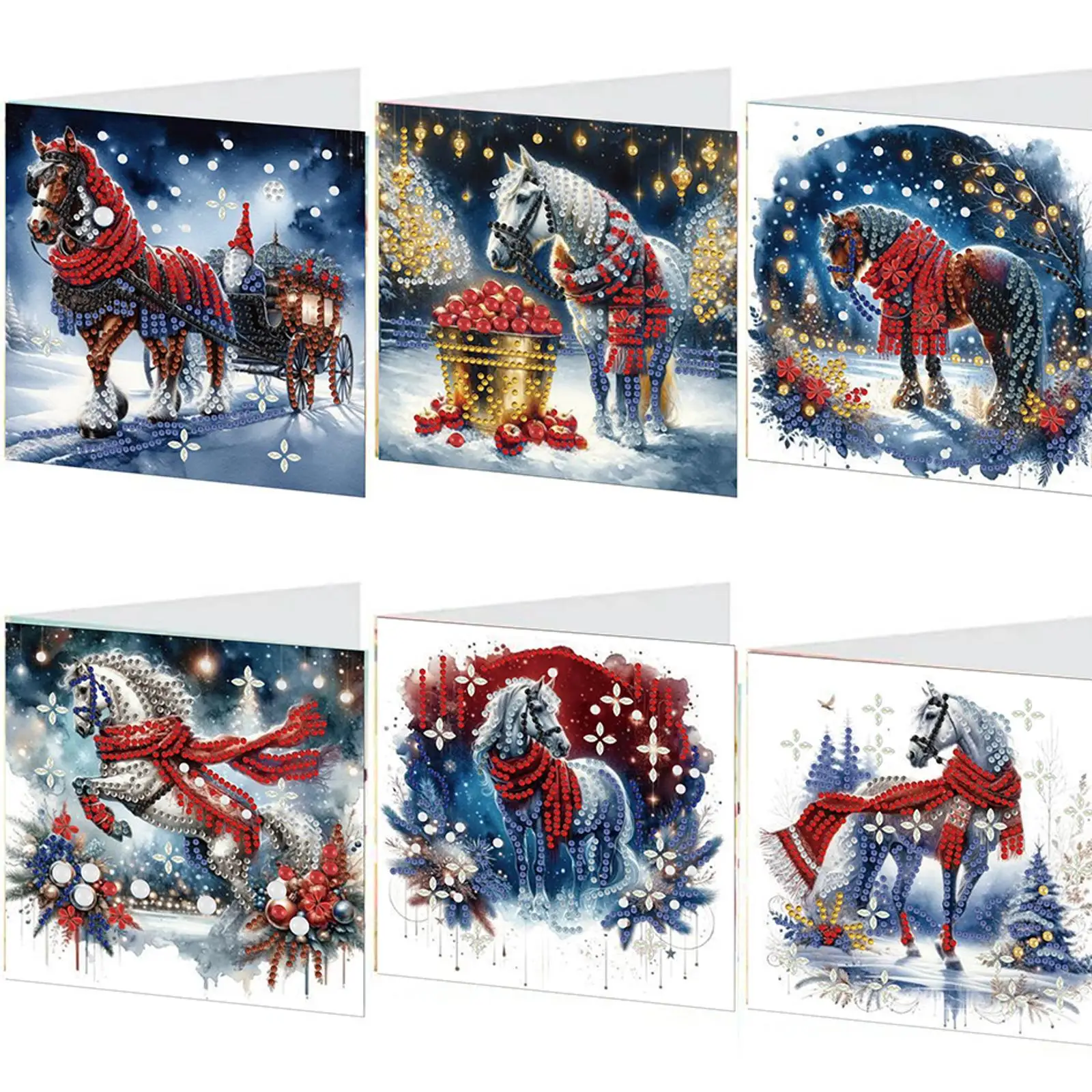 

Набор из 6 рождественских открыток для рисования алмазной мозаикой своими руками с конвертами, открытки с алмазной мозаикой для взрослых, подарки