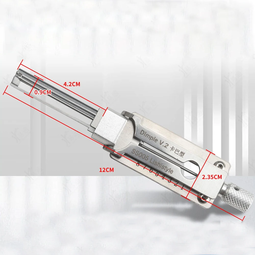 1PC Locksmith Lishistyle 2 in 1 SS005 Dimple KABA Type Style Lock 2 in 1 Civil House Ganzua Tools Master Key Lishi Tool Full Set